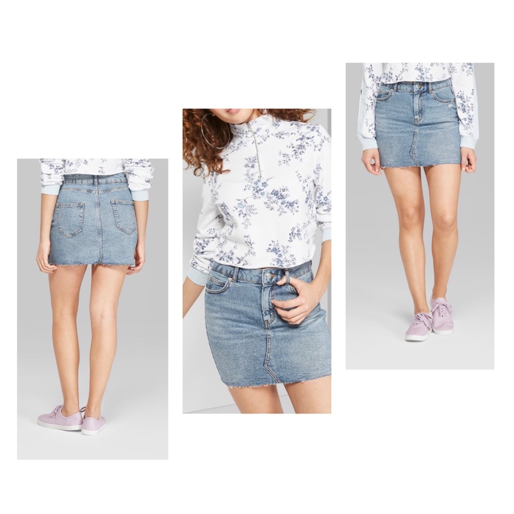 NWOT! Wild fable destructed jean skirt w/ raw hem (3 for $15)